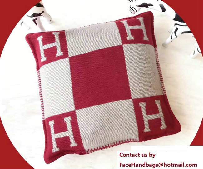 Hermes Signature H Avalon Pillow Red - Click Image to Close