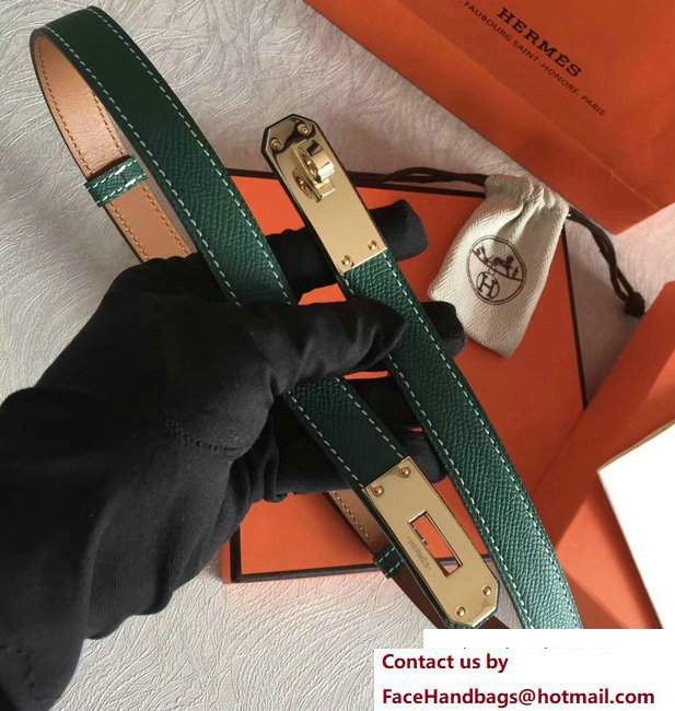 Hermes Width 20mm Epsom Calfskin Kelly Belt Green/Gold [HermesWidth