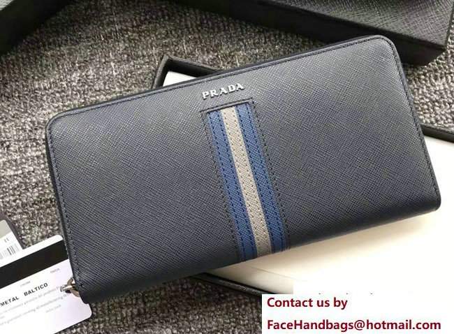 Prada Intarsia Saffiano Leather Document Holder 2ML317 Baltic Blue 2018