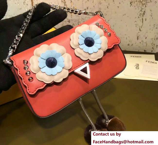 Fendi Micro Baguette Shoulder Bag Red Flower Faces and Legs With Shoes 2018
