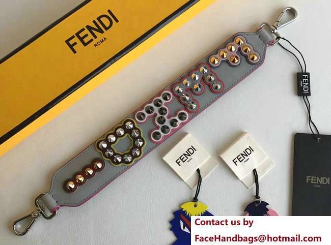 Fendi Mini Short Shoulder Strap You Multicolour Studs FENDI Light Gray 2018