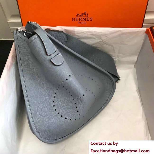 Hermes Togo Leather Evelyne III PM Bag Baby Blue - Click Image to Close