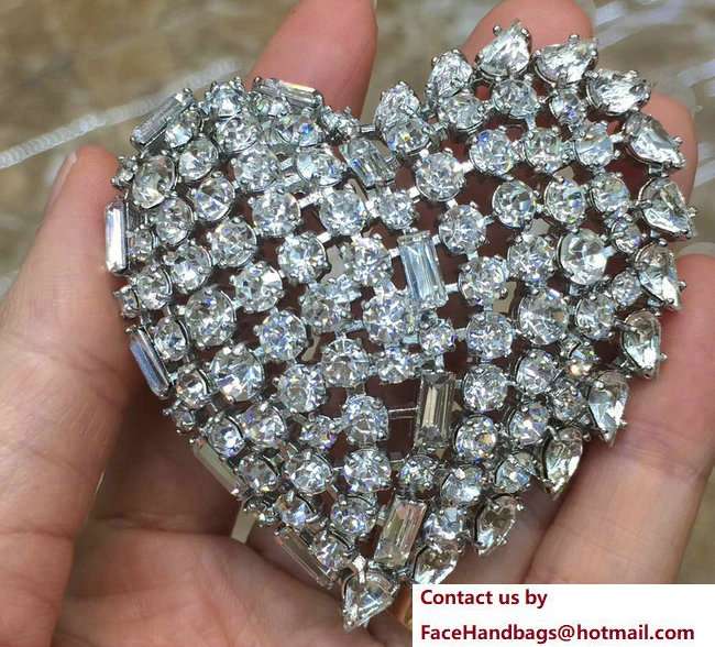 Saint Laurent Smoking Heart-Shaped Crystals Brooch 467901 2018