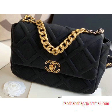 Chanel 19 Large Jersey Flap Bag AS1161 Black 2020