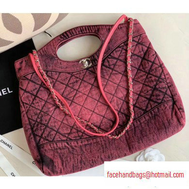 Chanel 31 Denim Large Shopping Bag AS1408 Fuchsia 2020