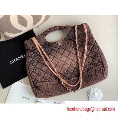 Chanel 31 Denim Large Shopping Bag AS1408 Nude 2020