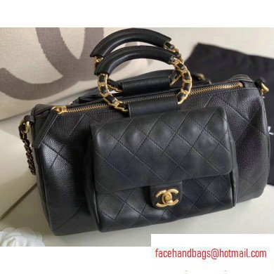 Chanel Bowling Duffel Bag with Circle Handle AS1359 Black 2020