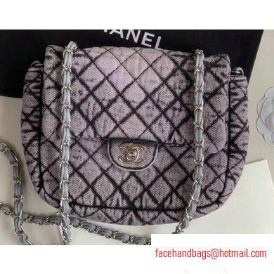 Chanel Denim Mini Classic Flap Bag Gray 2020
