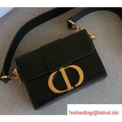 Dior 30 Montaigne Box Bag In Shiny Crackled Lambskin Black with CD Clasp 2020