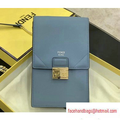 Fendi Vertical Wallet On Chain Kan U Mini Bag Baby Blue 2020