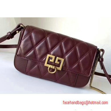 Givenchy Mini Pocket Bag in Diamond Quilted Leather Burgundy