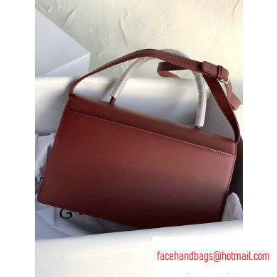 Givenchy Vintage Leather Shoulder Large Bag Burgundy