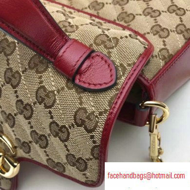 Gucci Diagonal GG Marmont Mini Top Handle Bag 583571 Canvas Red 2020