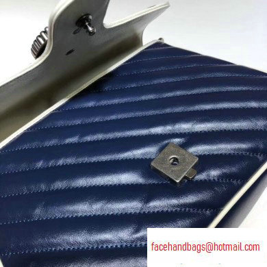 Gucci Diagonal GG Marmont Small Top Handle Bag 498110 Blue/White 2020