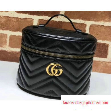 Gucci GG Marmont Leather Cosmetic Case Bag 611004 Black 2020
