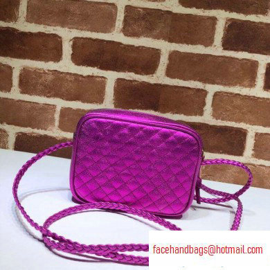 Gucci Laminated Leather Mini Shoulder Bag 534950 Fuchsia 2020