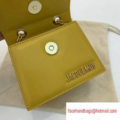 Jacquemus Leather Le Piccolo Micro Chain Bag Yellow - Click Image to Close