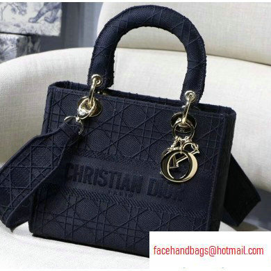 Lady Dior Medium Bag in Embroidered Canvas Black 2020