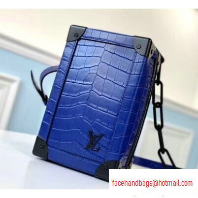 Louis Vuitton Mini Soft Trunk Bag M45044 Croco Pattern Blue 2020