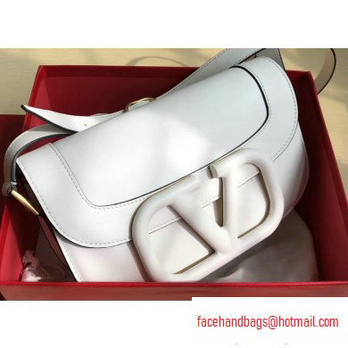 Valentino Supervee Calfskin Crossbody Large Bag White 2020