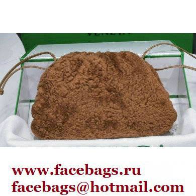 Bottega Veneta Shearling Clutch with Strap Mini Pouch Bag Brown 2021