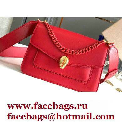 Bvlgari Serpenti Forever Crossbody Bag 25cm with Detachable Shoulder Strap Red 2021