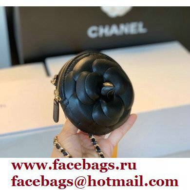 Chanel Camellia Clutch with Chain Bag AP2121 Black 2021