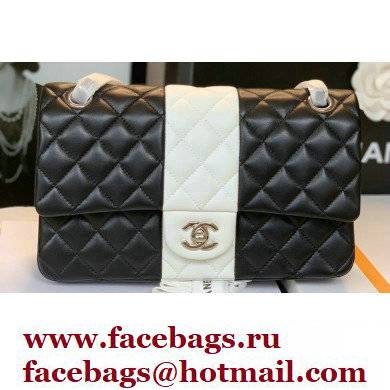 Chanel Lambskin Medium Classic Flap Bag Black/White 2021