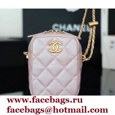 Chanel Pearl Calfskin Vertical Camera Bag AS2857 in Original Quality Pink 2021