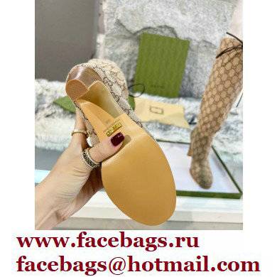 Gucci 8.5cm heel GG Canvas Mid-Heel Boots beige