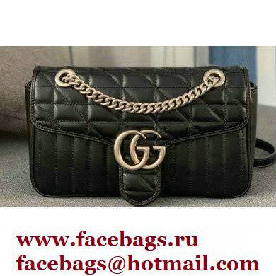 Gucci Aria Collection GG Marmont Small Shoulder Bag 443497 Black 2021