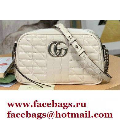 Gucci Aria Collection GG Marmont Small Shoulder Bag 447632 White 2021