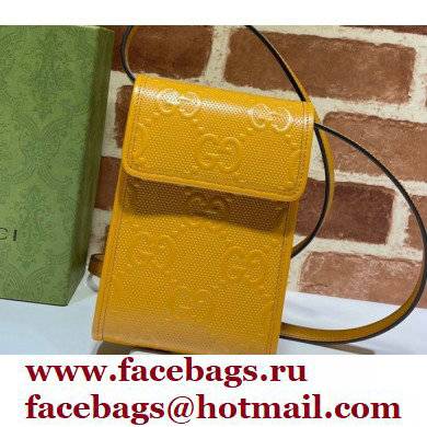 Gucci GG Embossed Mini Bag 625571 Yellow 2021