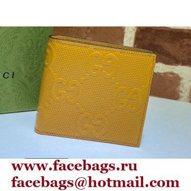 Gucci GG Embossed Wallet 625562 Yellow 2021