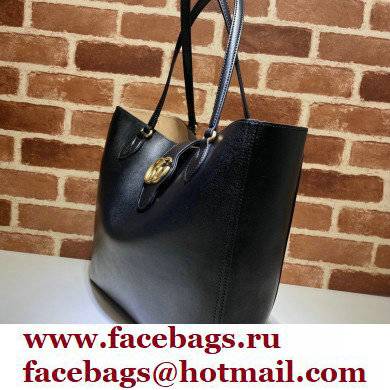 Gucci Medium Tote Bag with Double G 649577 Black 2021