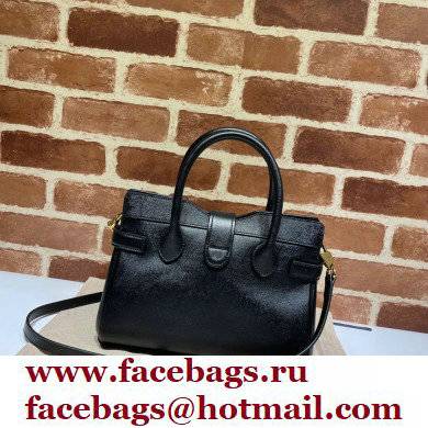 Gucci Small Top Handle Bag with Double G 658450 Black 2021 - Click Image to Close