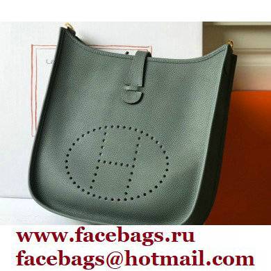 Hermes Evelyne III PM Bag Almond Green with Gold Hardware Half Handmade