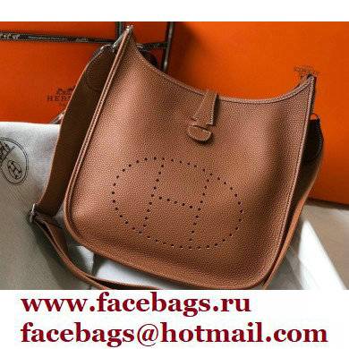 Hermes Evelyne III PM Bag Brown with Silver Hardware