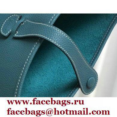 Hermes Evelyne III PM Bag Denim Blue with Gold Hardware Half Handmade - Click Image to Close