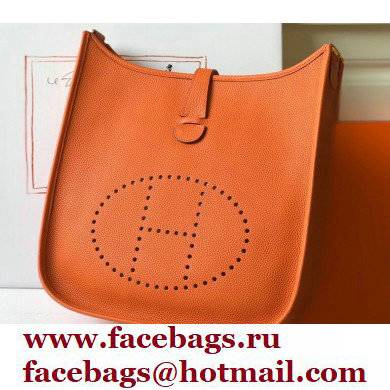 Hermes Evelyne III PM Bag Orange with Gold Hardware Half Handmade