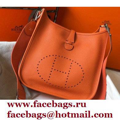 Hermes Evelyne III PM Bag Orange with Silver Hardware