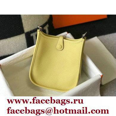 Hermes Mini Evelyne Bag Light Yellow with Silver Hardware - Click Image to Close