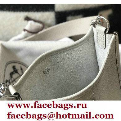 Hermes Mini Evelyne Bag Pearl Grey with Silver Hardware - Click Image to Close