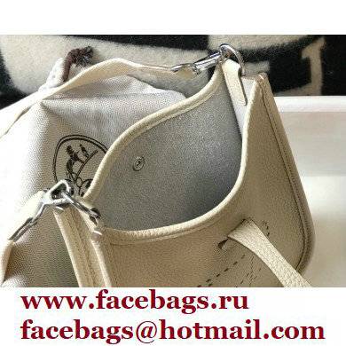 Hermes Mini Evelyne Bag White with Silver Hardware - Click Image to Close