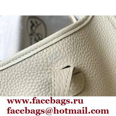 Hermes Mini Evelyne Bag White with Silver Hardware - Click Image to Close