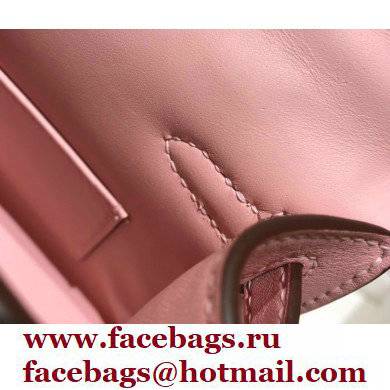 Hermes Mini Kelly 22 Pochette Bag Cherry Pink in Swift Leather with Silver Hardware - Click Image to Close