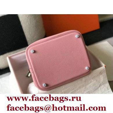 Hermes Picotin Lock 18/22 Bag Cherry Pink with Silver Hardware - Click Image to Close
