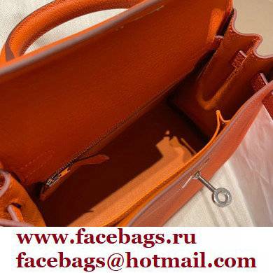 Hermes kelly 25 bag in togo leather orange handmade - Click Image to Close