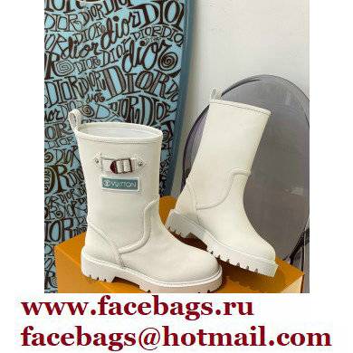 Louis Vuitton Territory Flat Half Boots Buckle and Studs White 2021 - Click Image to Close