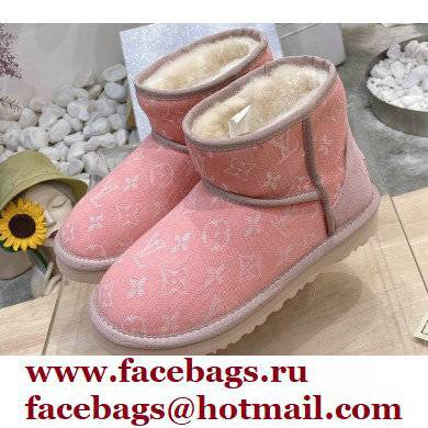 UGG x Louis Vuitton Shearling Lining Ankle Boots Pink 2021